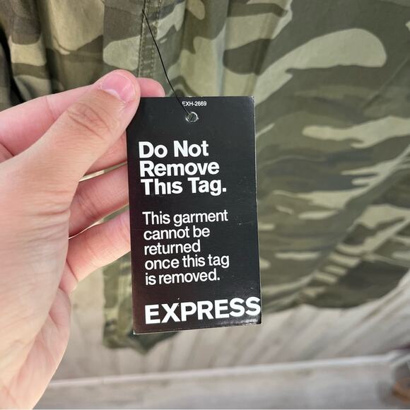 NWT Express Camouflage Camo Shirt Dress Mini - Picture 3 of 6